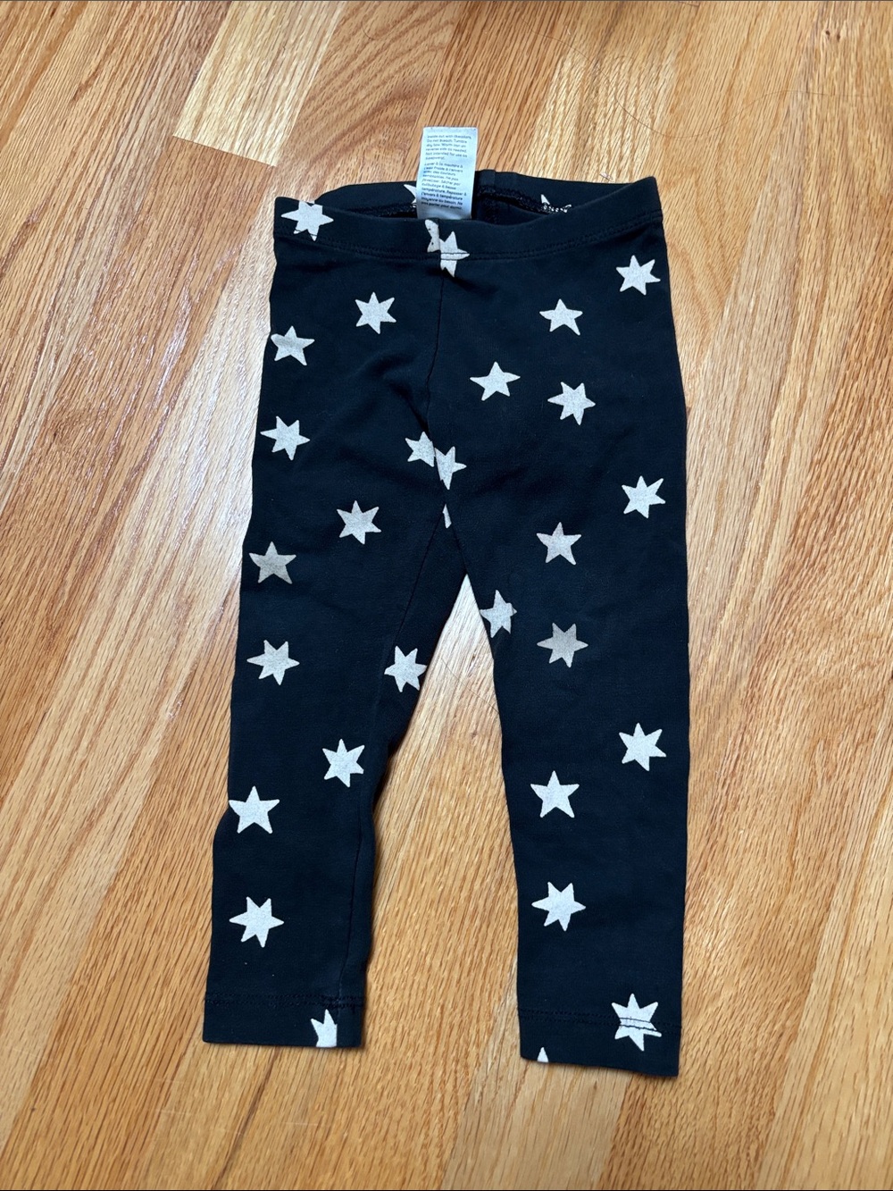 Tea Collection Black Leggings with White Star Print